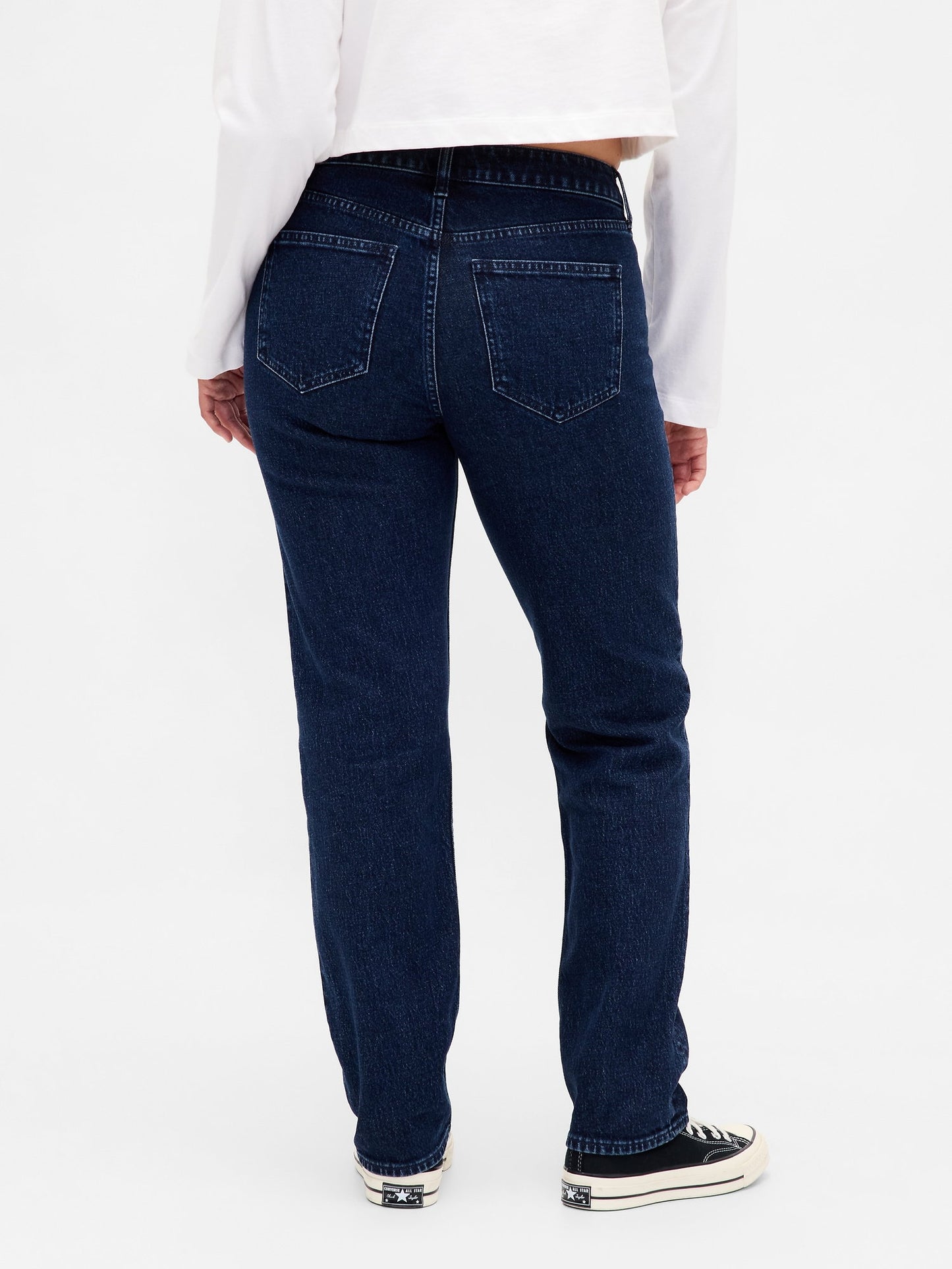 Koyu Mavi Curvy Low Rise '90s Slim Straight Jean Pantolon