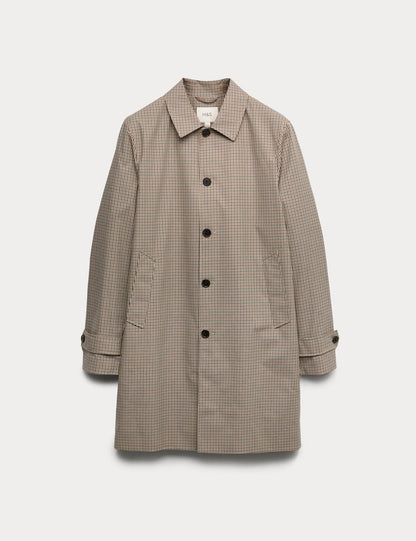 Saf Pamuk Ekose Desenli Stormwear Mac Kaban