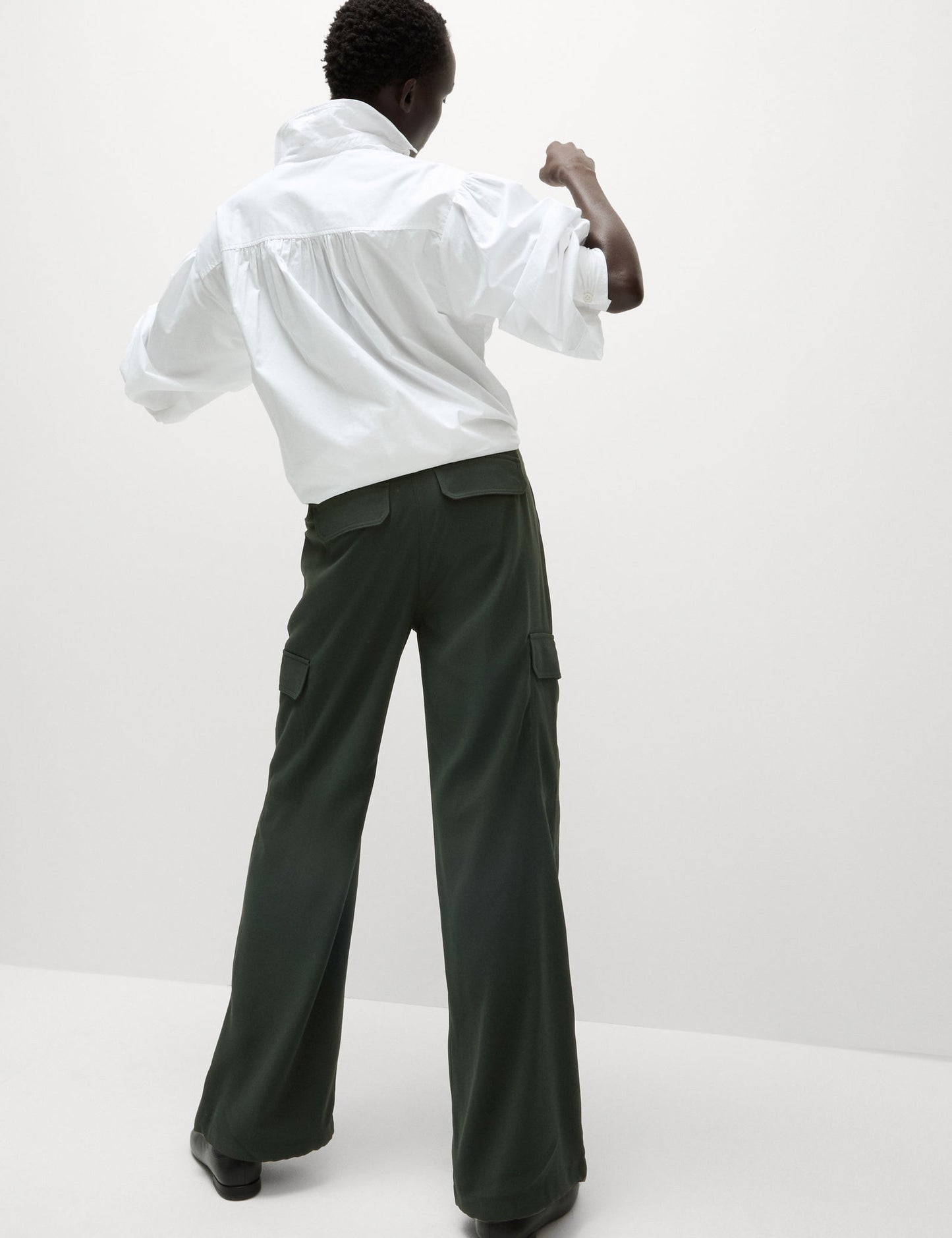 Relaxed Fit Wide Leg Kargo Pantolon