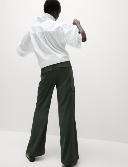 Relaxed Fit Wide Leg Kargo Pantolon