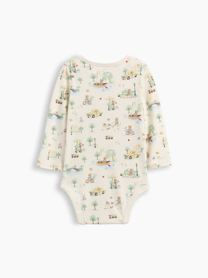 Kırık Beyaz First Favorites Organik Pamuk Brannan Bear Toile Bodysuit