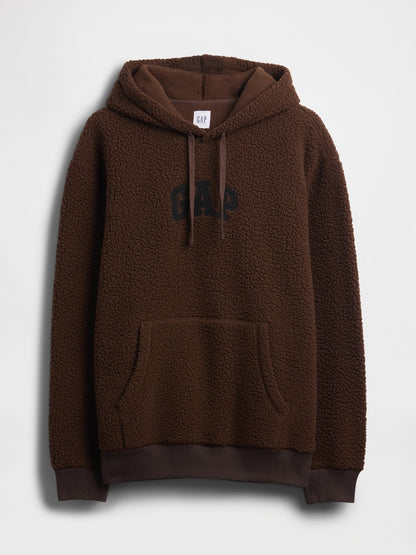 Kahverengi Relaxed Gap Logo Sherpa Knit Sweatshirt