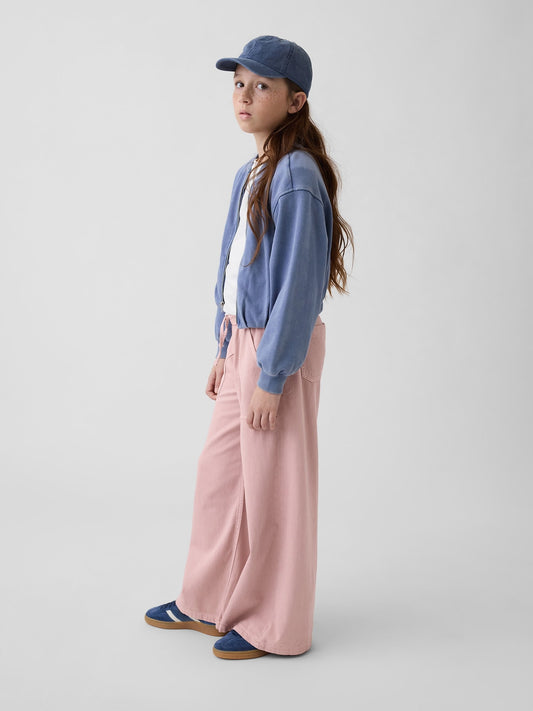 Açık Pembe Low Rise Baggy Jean Pantolon
