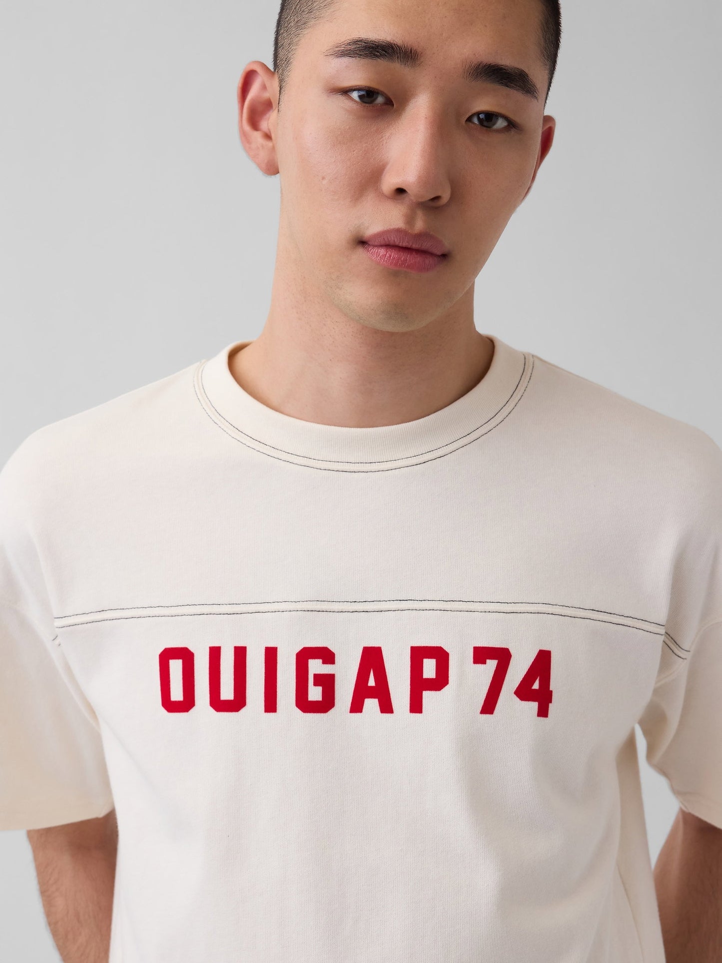 Krem Ouigap Heavyweight Crop Logo T-shirt