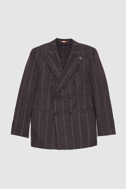 Damat Regular Fit Bordo Çizgili Ipek-yün-kaşmir Karışımlı Takim Elbise