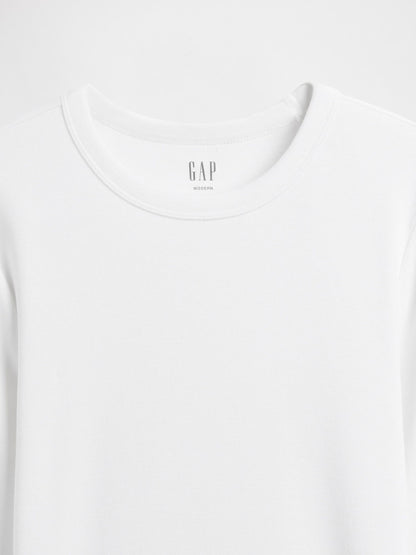 Beyaz Modern Shrunken T-shirt