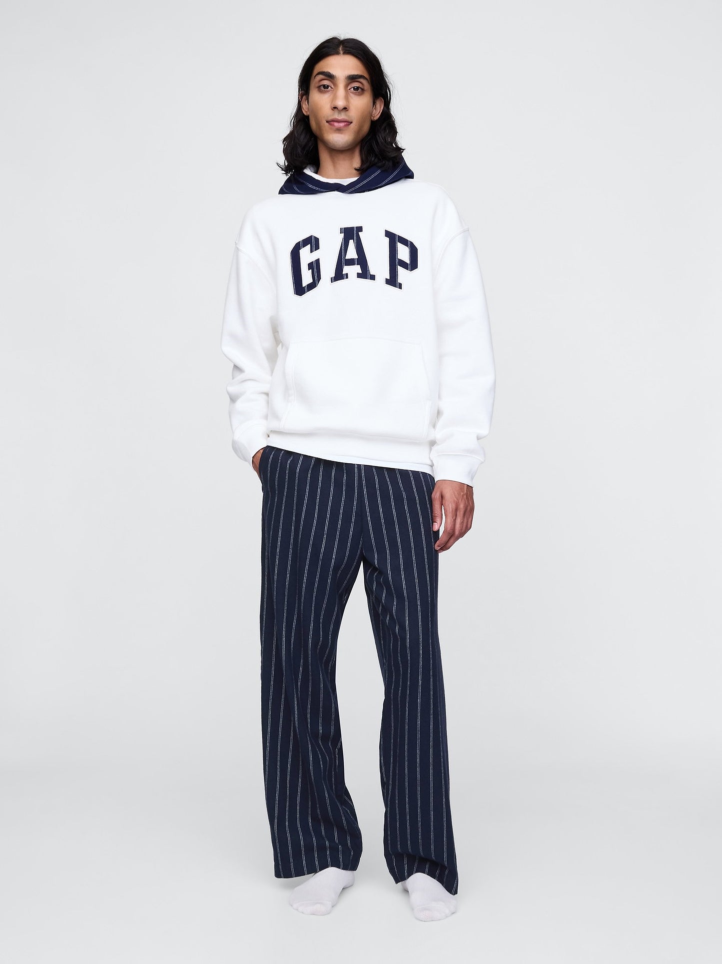 Lacivert Supersoft Desenli Flannel Pijama Altı