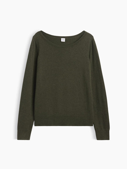 Haki Relaxed Jersey Boatneck Kazak