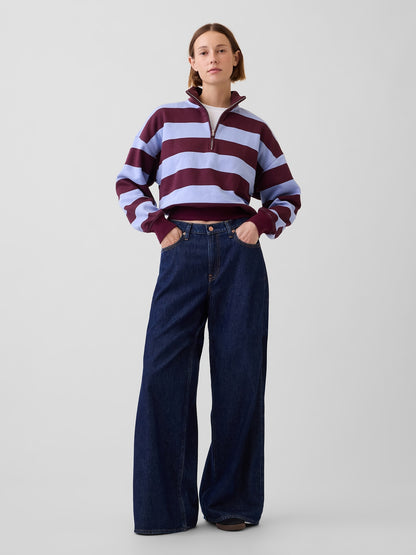 Koyu Mavi Low Slung Extra Baggy Jean Pantolon