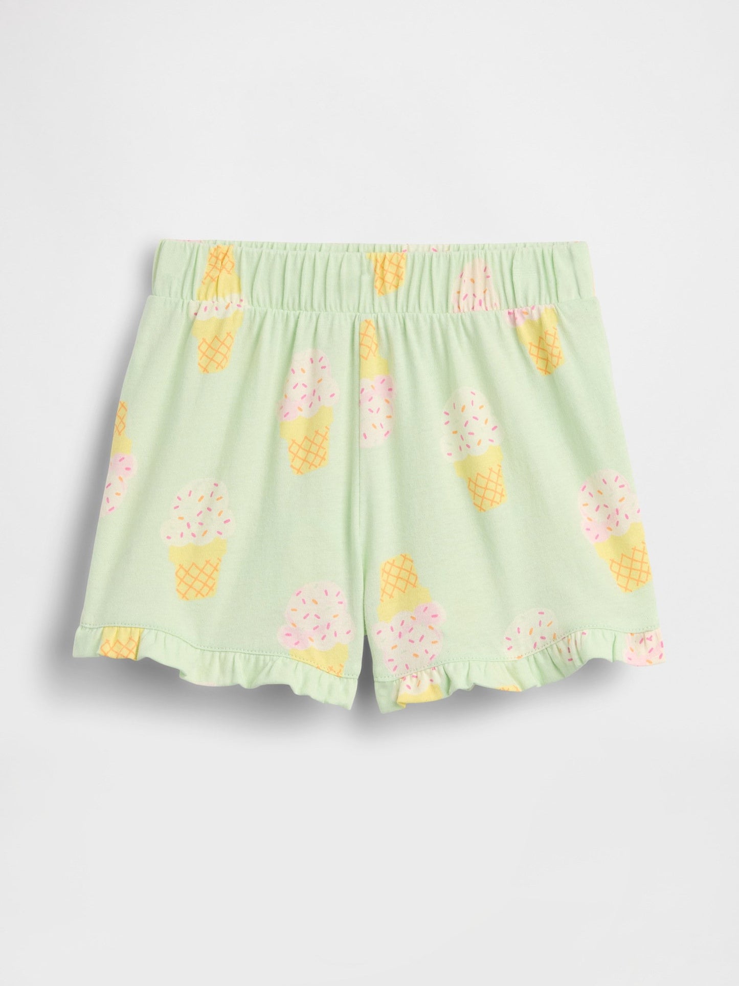 Açık Yeşil Pull-on Baskılı Şort
