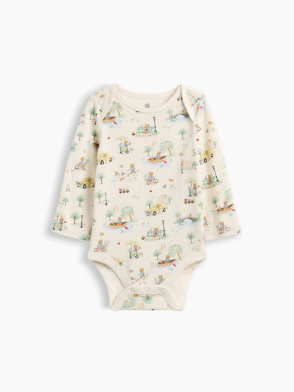 Kırık Beyaz First Favorites Organik Pamuk Brannan Bear Toile Bodysuit