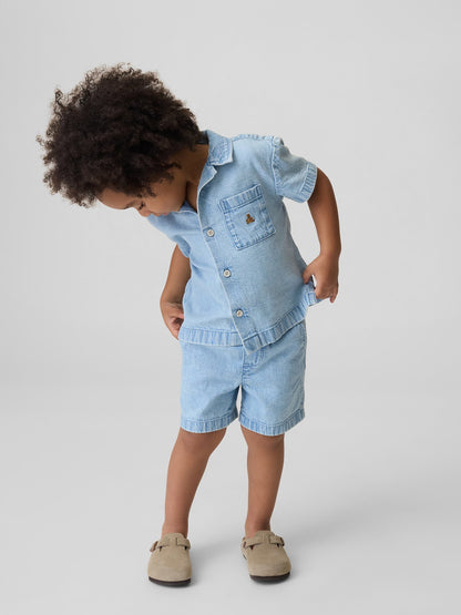 Açık Mavi Denim Outfit Set