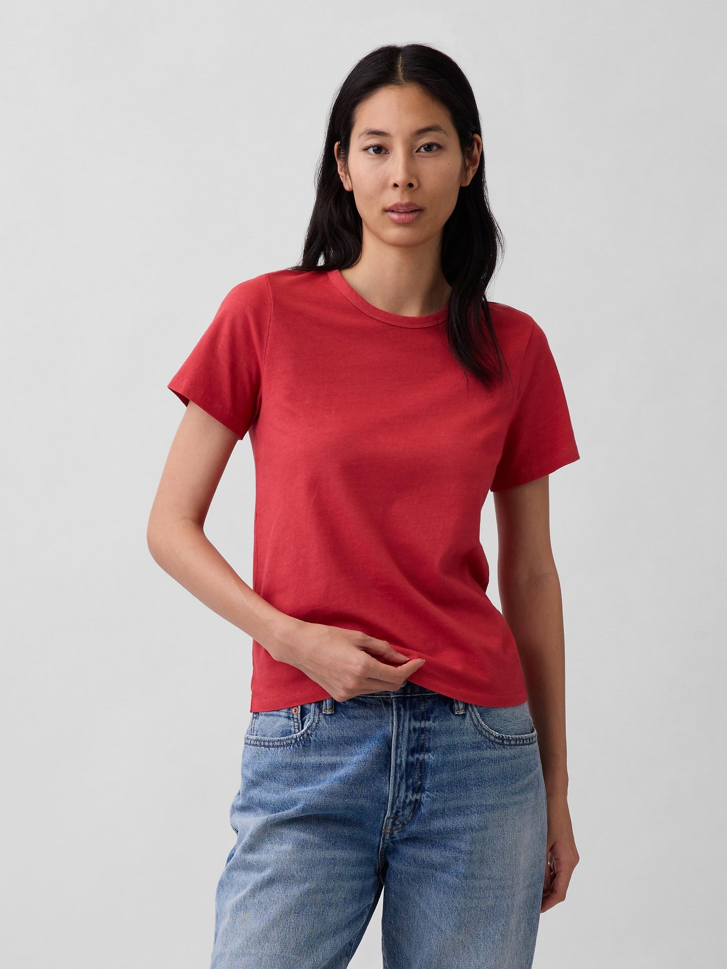 Kırmızı Organik Pamuk Vintagesoft T-shirt