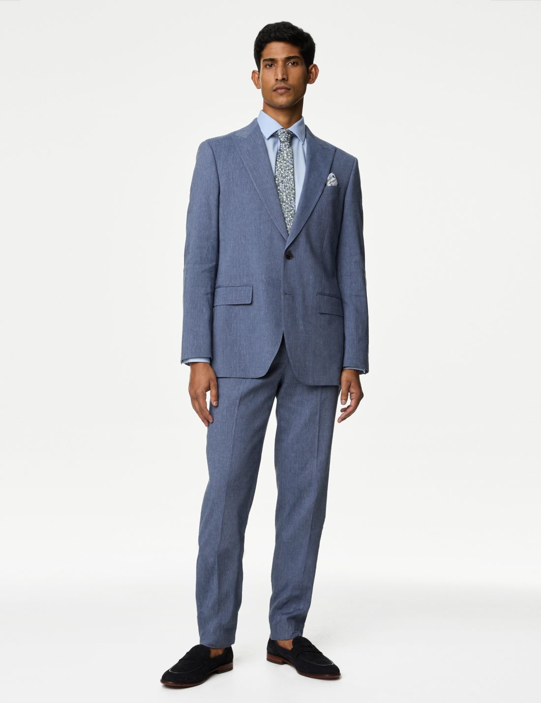 Tailored Fit Klasik Keten Ceket