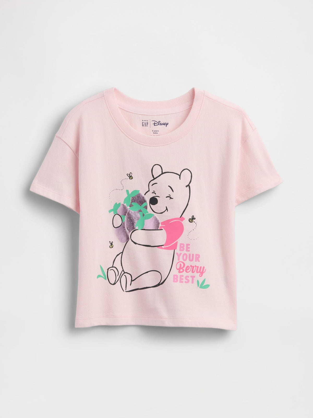 Pembe Grafik Baskılı T-shirt
