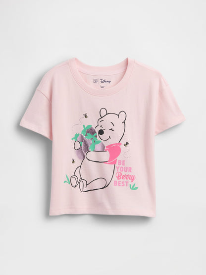 Pembe Grafik Baskılı T-shirt