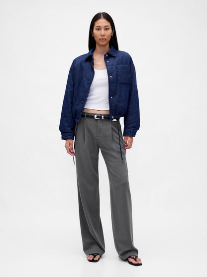 Açık Gri 365 Low Rise Brushed Twill Pileli Pantolon