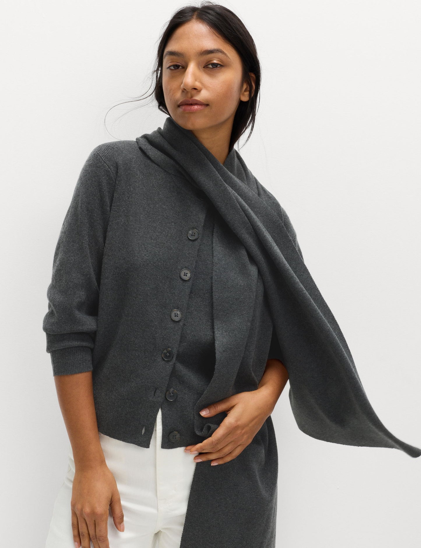 Air-yarn Fular Yakalı Hırka