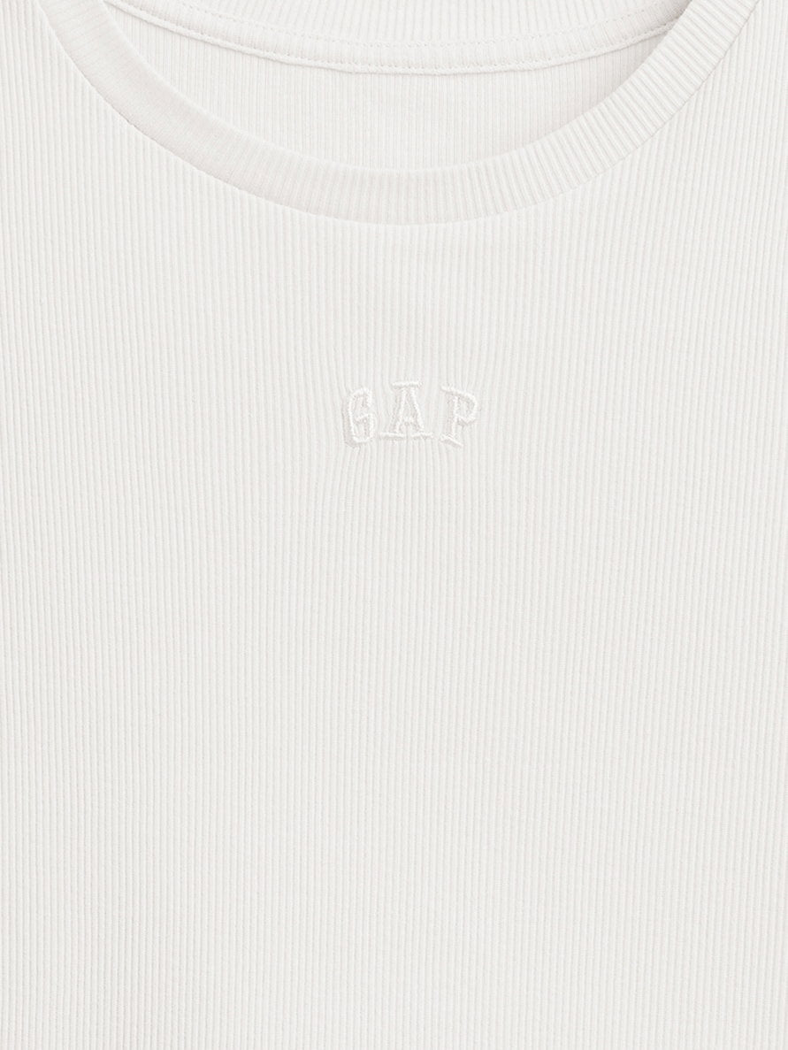 Beyaz Arch Logo Rib T-shirt