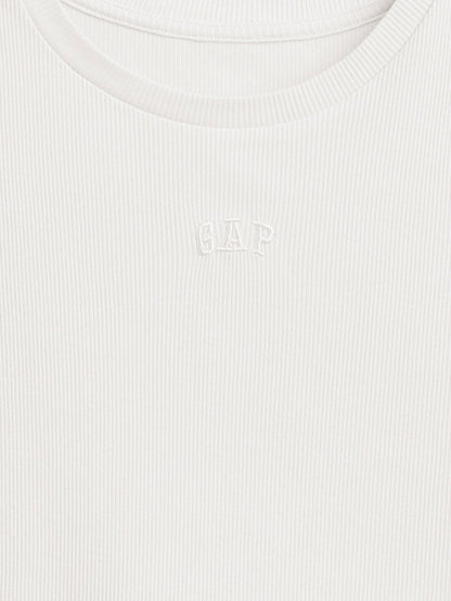 Beyaz Arch Logo Rib T-shirt