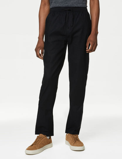 Tapered Fit Keten Pantolon