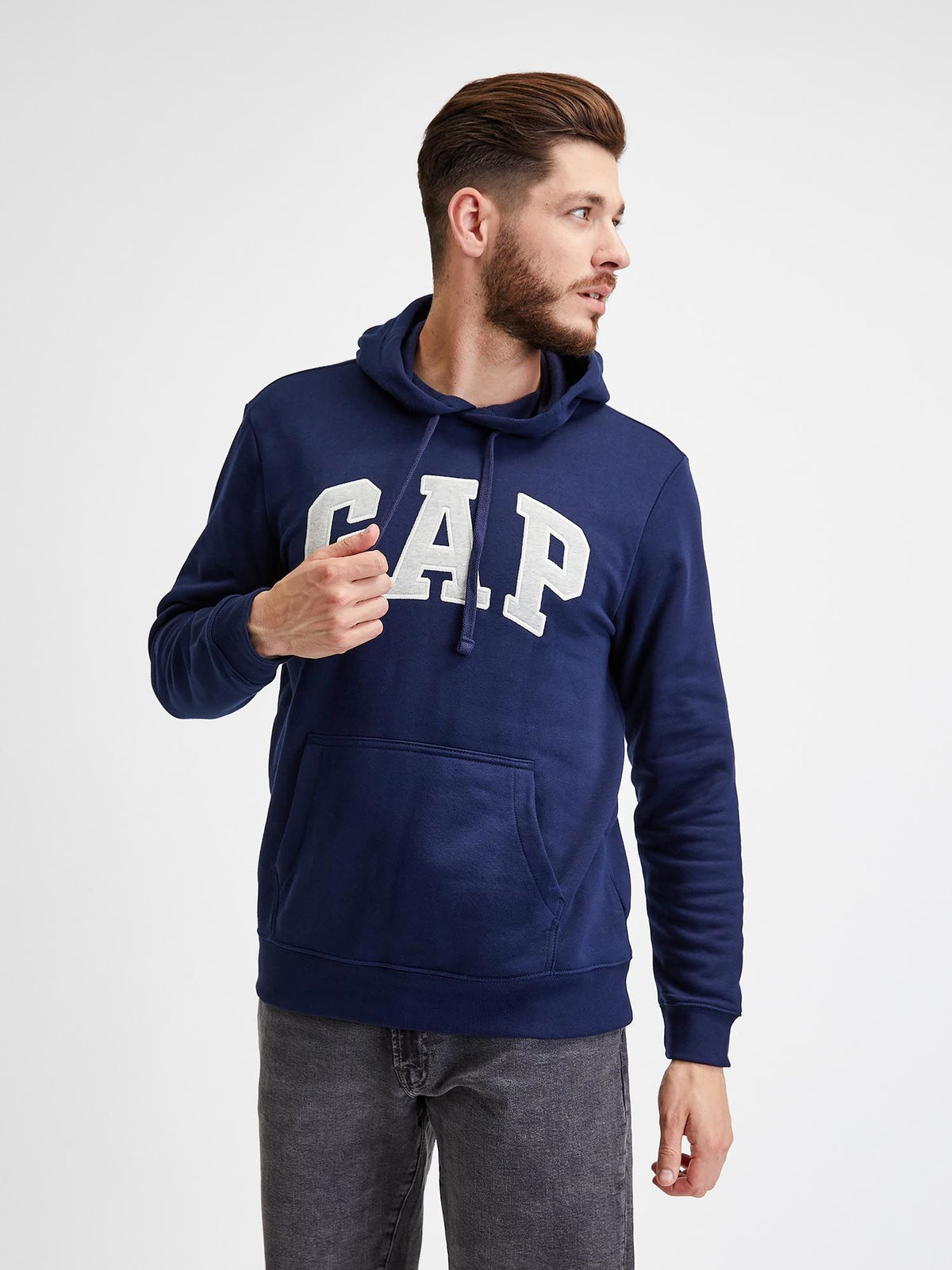 Lacivert Gap Logo Kapüşonlu Sweatshirt