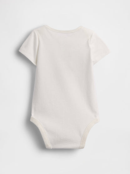 Kırık Beyaz First Favorites Organik Pamuk Grafik Baskılı Bodysuit