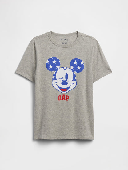 Gri Disney Mickey Mouse Logo T-shirt