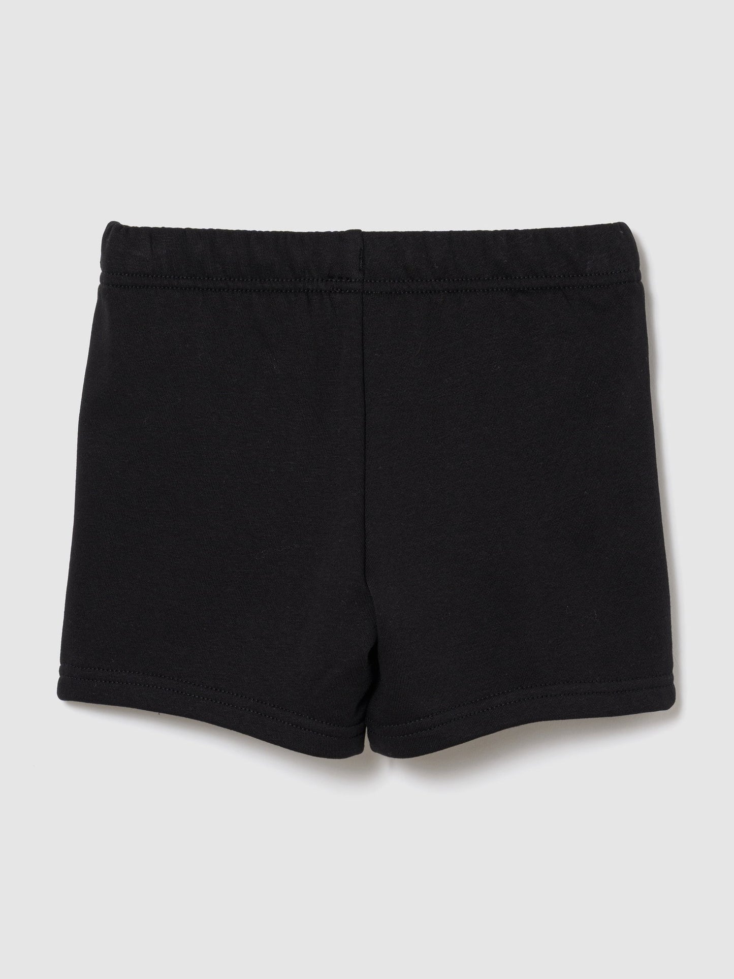 Siyah Relaxed Logo Fransız Havlu Kumaş Pull-on Şort