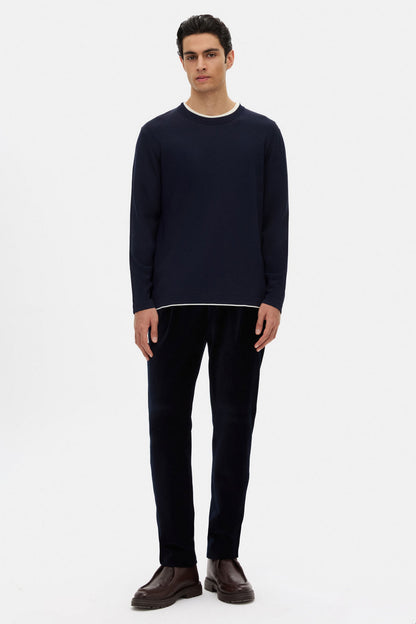 Tween Slim Fit Lacivert Rayon Kazak