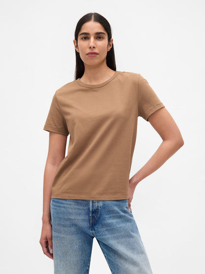 Kahverengi %100 Organik Pamuk Vintagesoft T-shirt