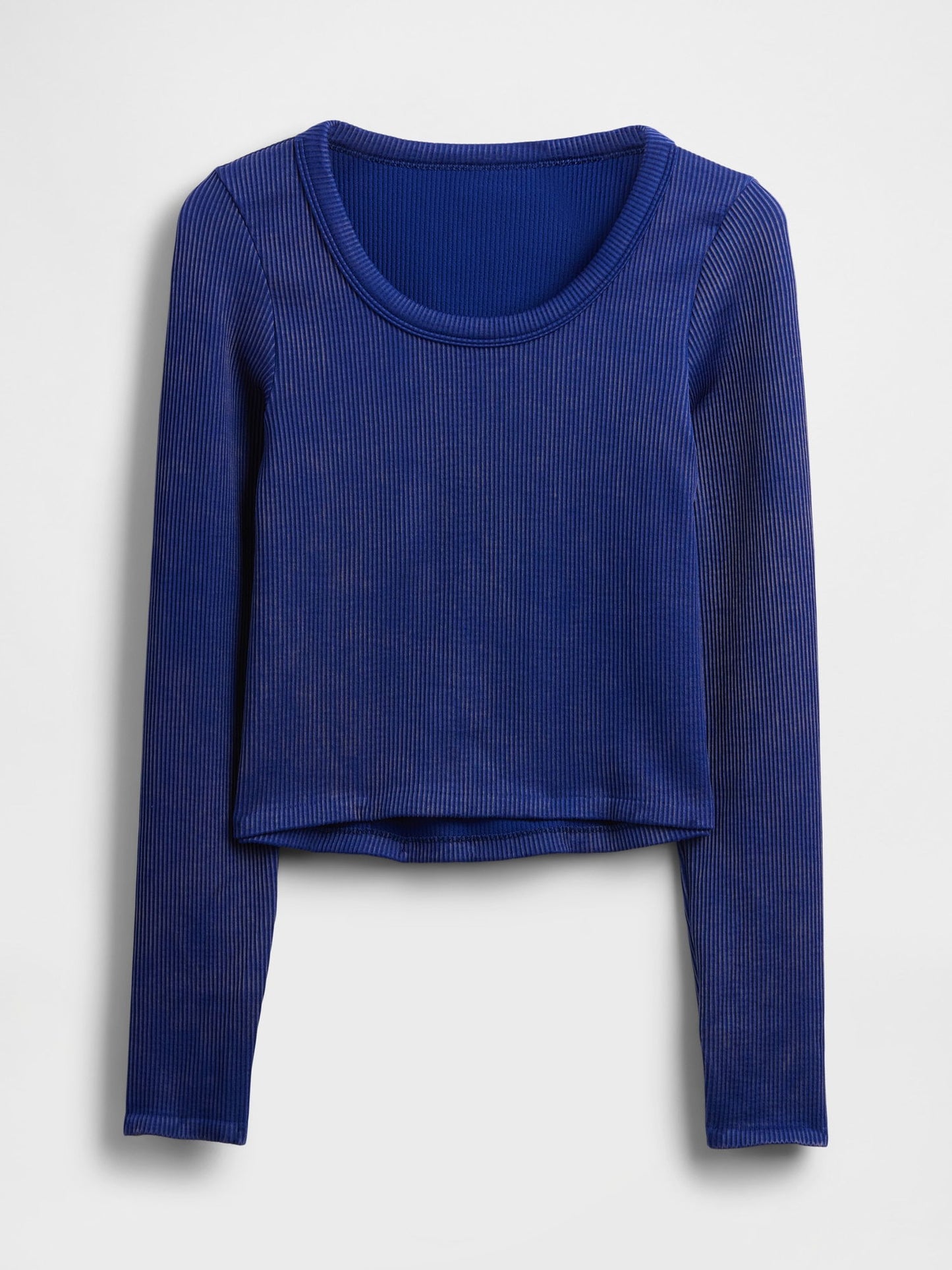 Mavi Gapfit Dikişsiz Fitilli Crop T-shirt