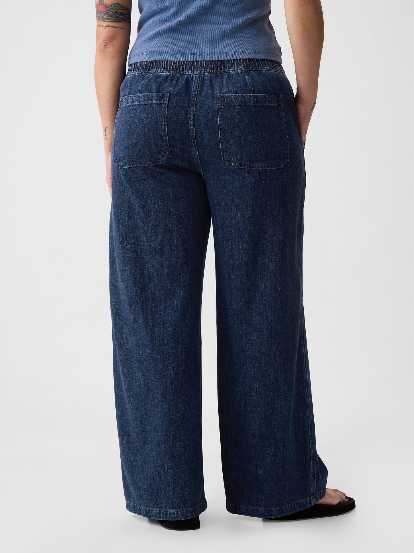 Koyu Mavi High Rise Utility Easy Jean Pantolon