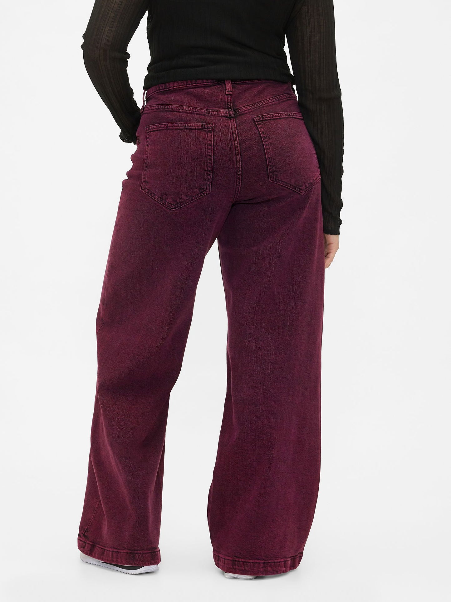 Koyu Pembe High Rise Stride Wide-leg Jean Pantolon