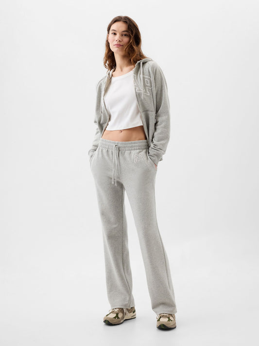 Gri Gap Logo Bootcut Fleece Eşofman Altı