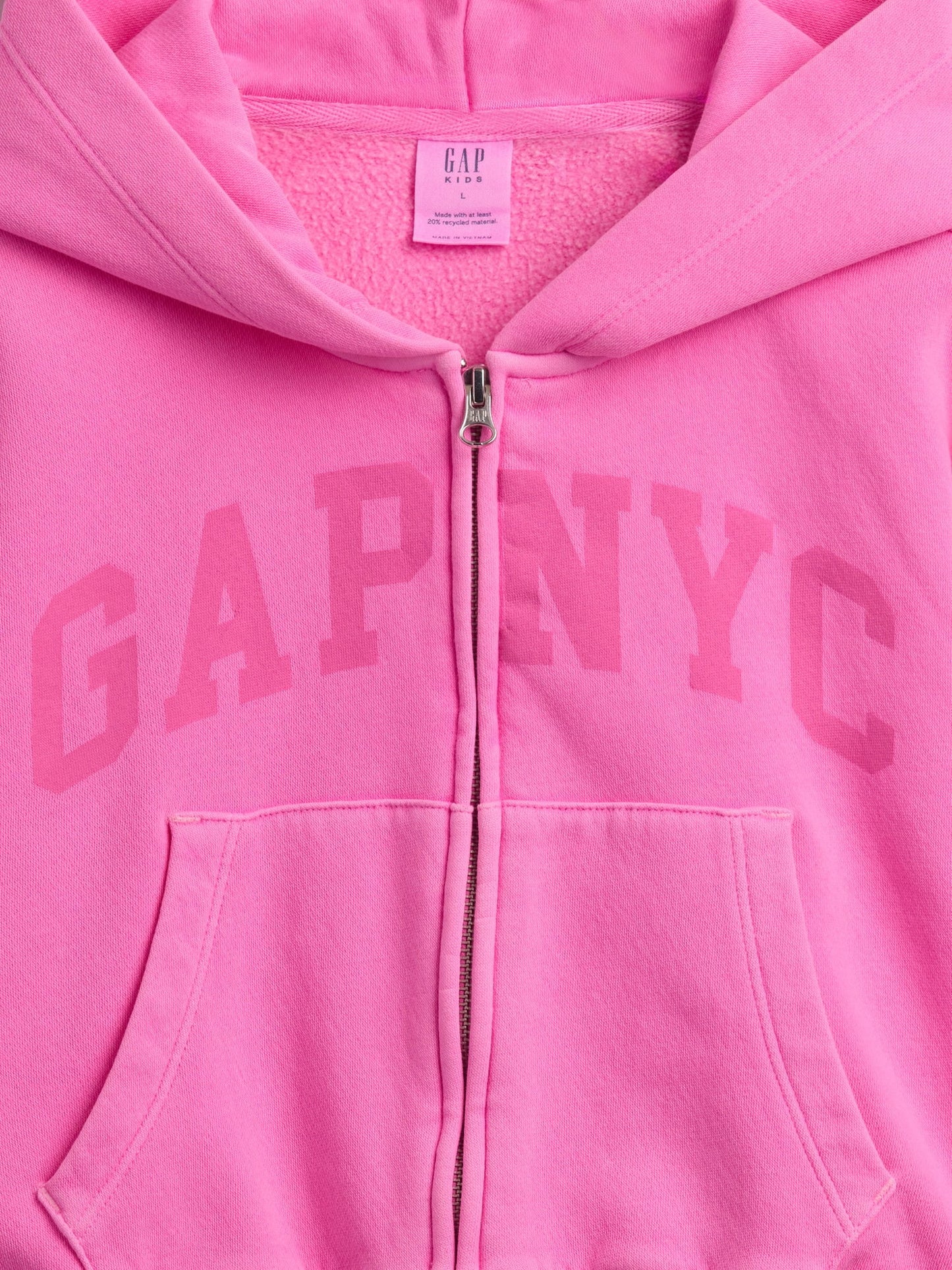 Pembe Vintagesoft Oversized Logo Fermuarlı Sweatshirt