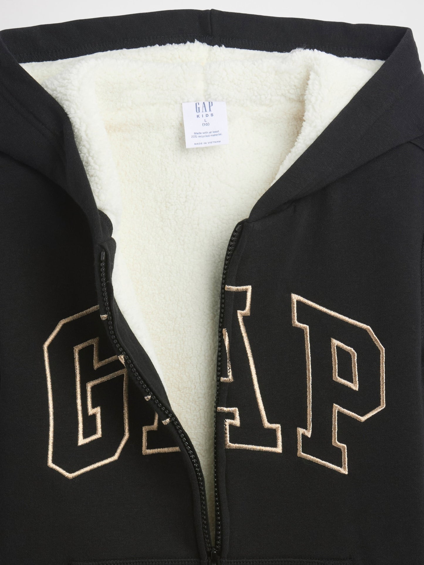 Siyah Gap Logo Sherpa Fermuarlı Sweatshirt