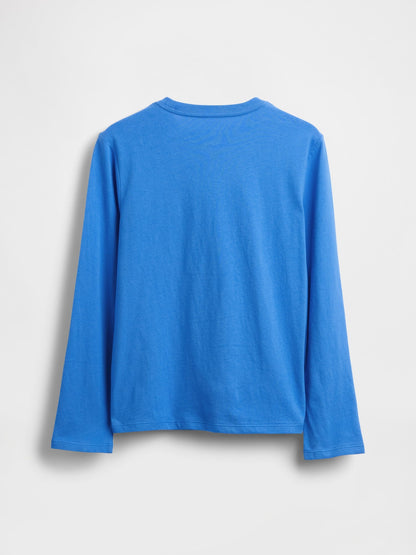 Açık Mavi Grafik Baskılı T-shirt