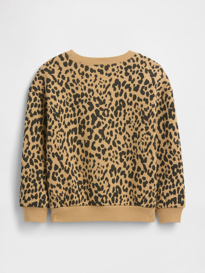 Kahverengi Grafik Baskılı Sweatshirt
