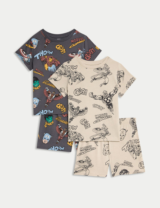 2’li Saf Pamuklu Avengers Pijama Takımı Seti (3-12 Yaş)