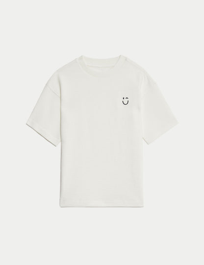 Saf Pamuklu Dokulu T-shirt (1-7 Yaş)