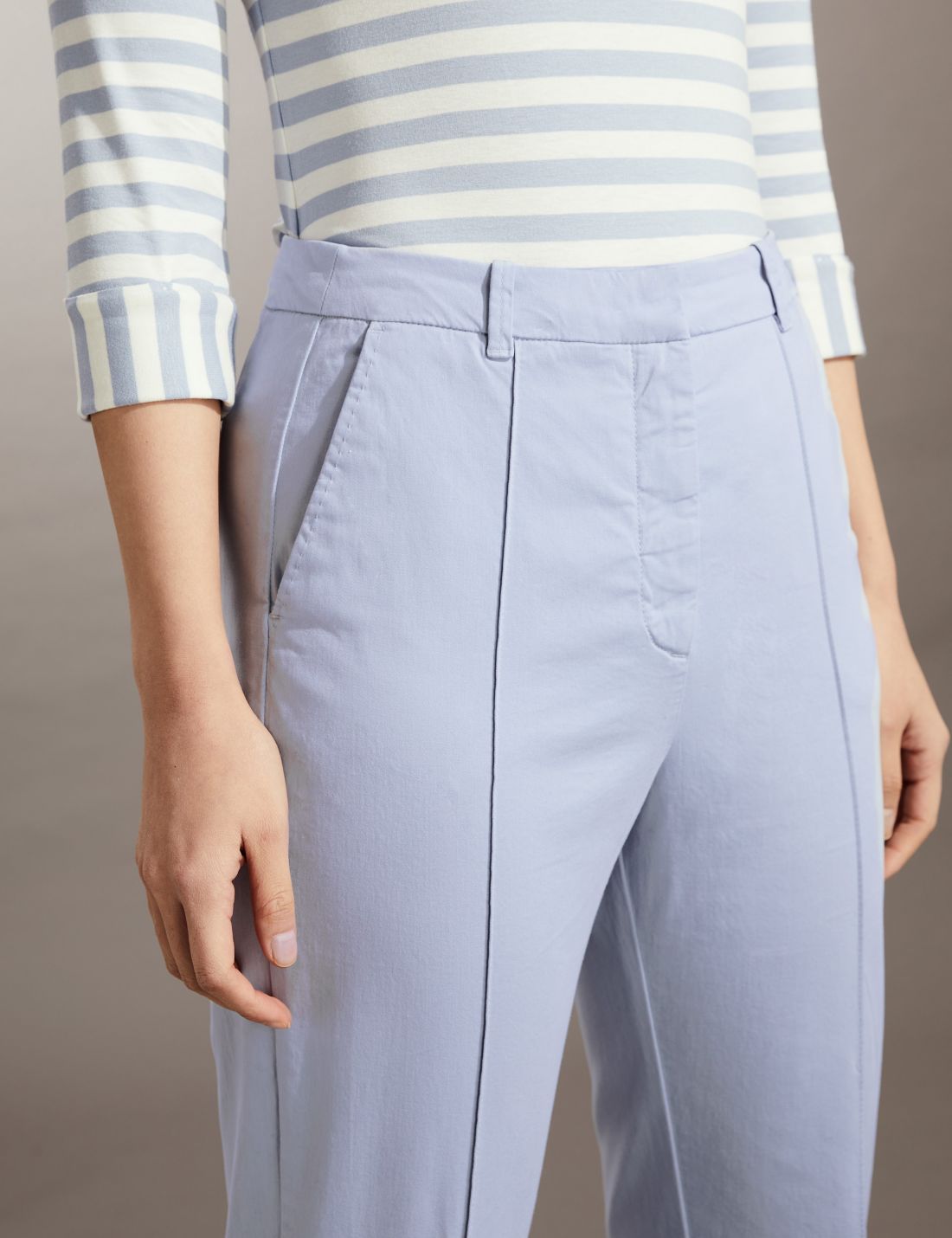 Slim Fit Crop Chino Pantolon