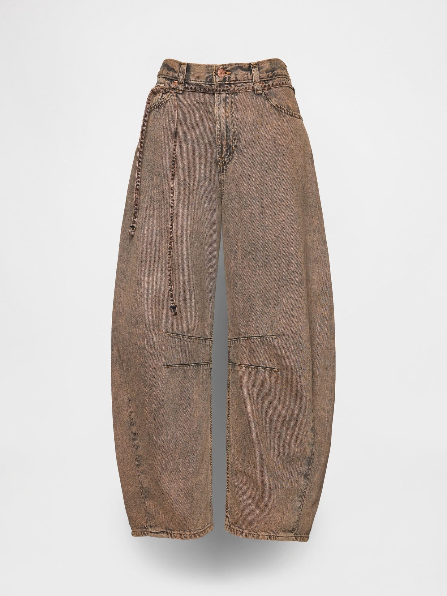 Kahverengi High Rise Ultrasoft Horseshoe Jean Pantolon