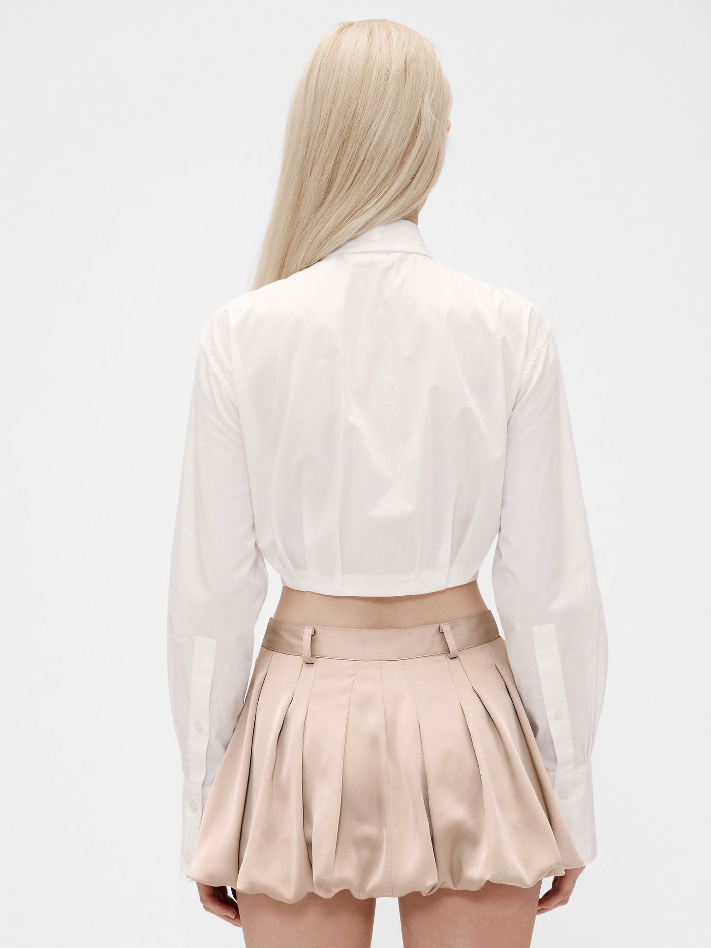 Beyaz Gapstudio Poplin Crop Gömlek