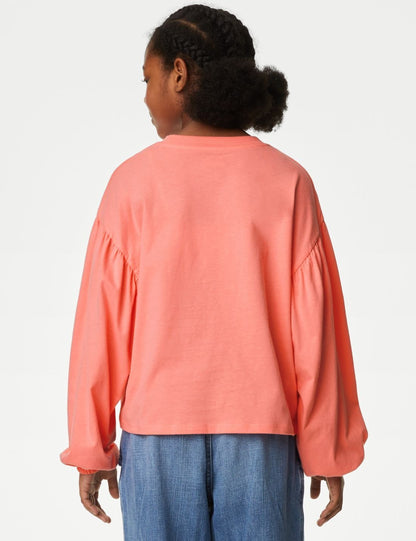 Saf Pamuklu Uzun Kollu Barbie™ T-shirt (5-16 Yaş)