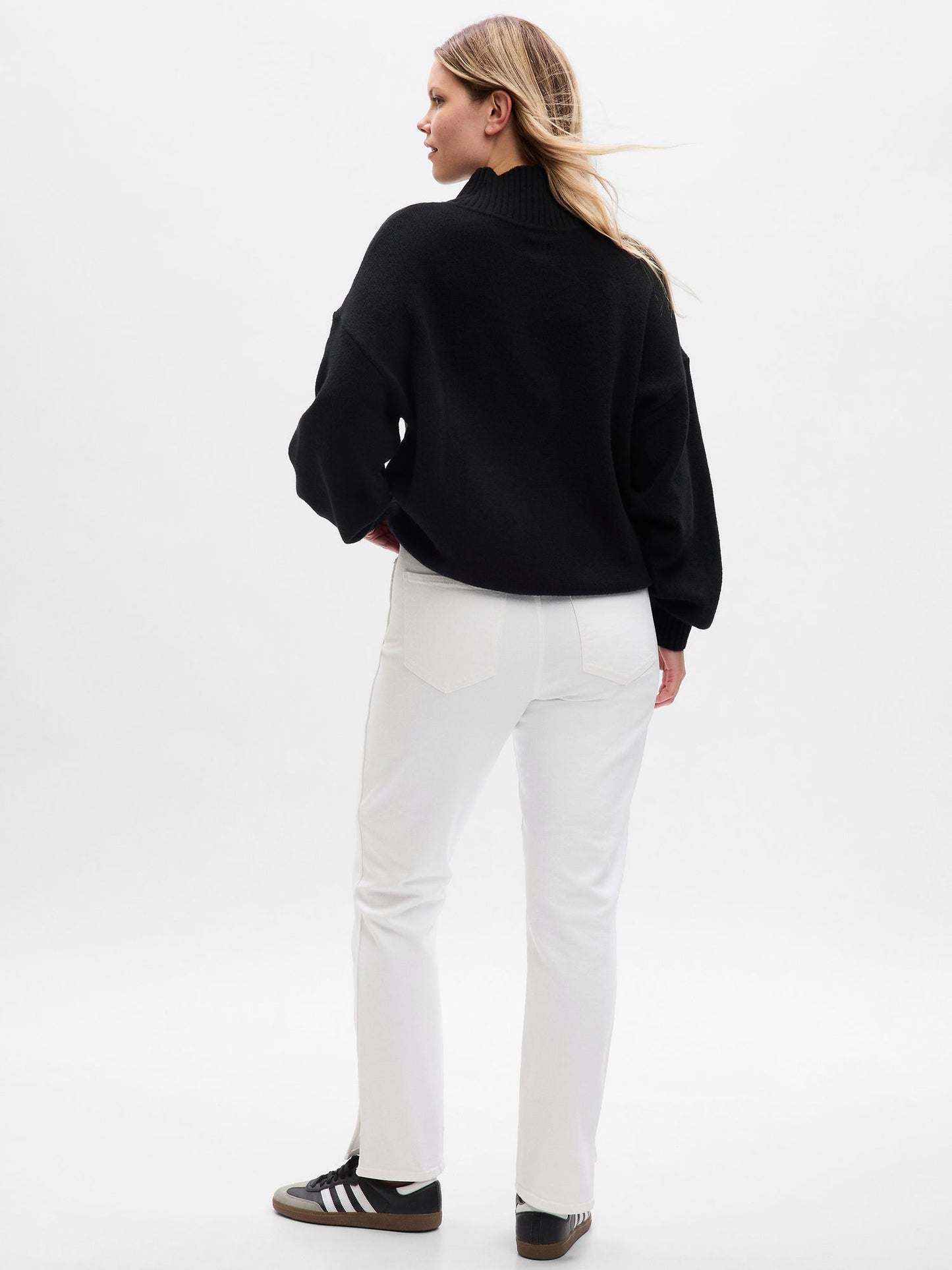 Beyaz High Rise Vintage Slim Jean Pantolon