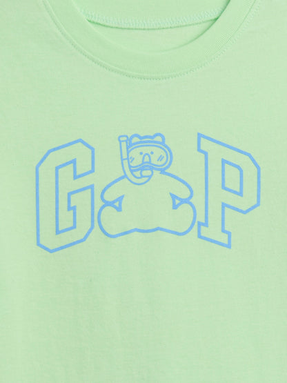 Açık Yeşil Grafik Baskılı T-shirt