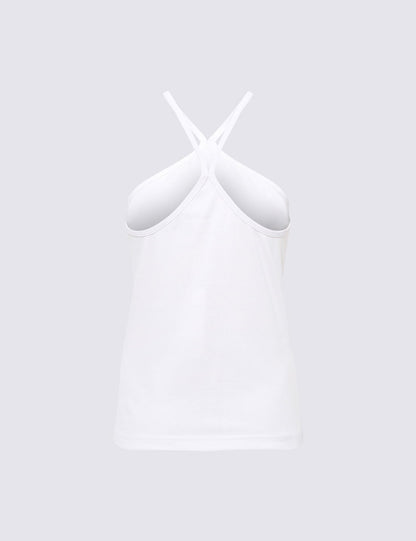 Saf Pamuklu Halter Yaka T-shirt