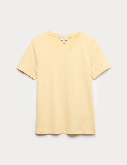 Saf Pamuklu Yuvarlak Yaka T-shirt
