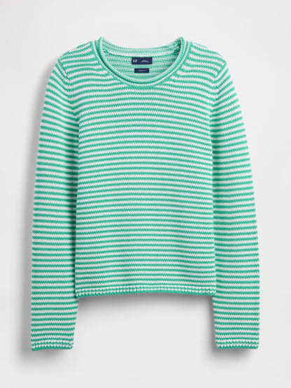 Açık Yeşil 100% Pamuk Rollneck Kazak